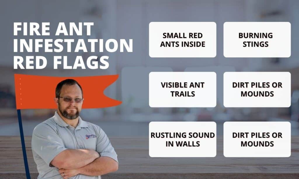 red flags of a fire ant infestation